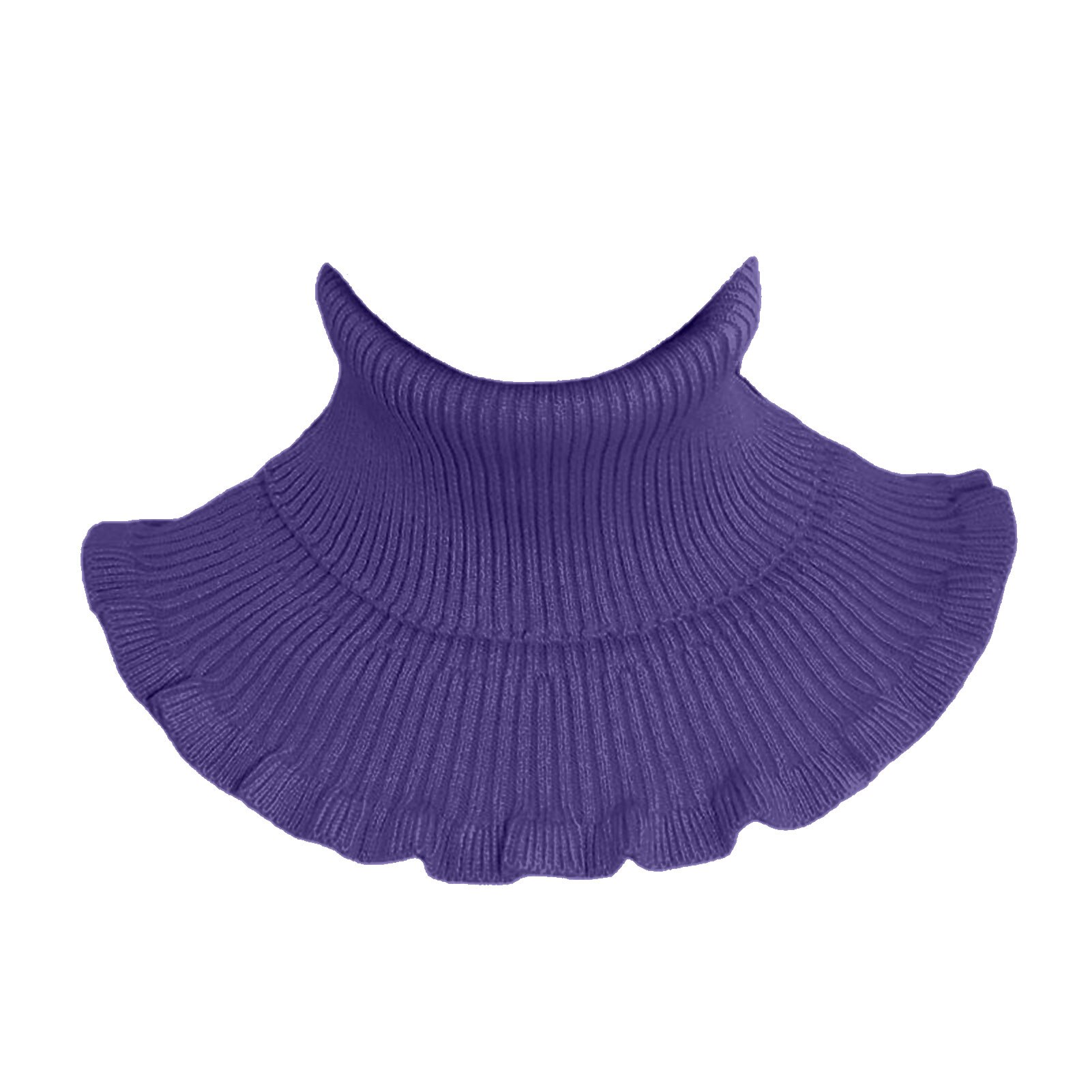 Collier à col roulé pour femme, couleur unie, écharpe tricotée respirante, guêtre de cou: Violet foncé