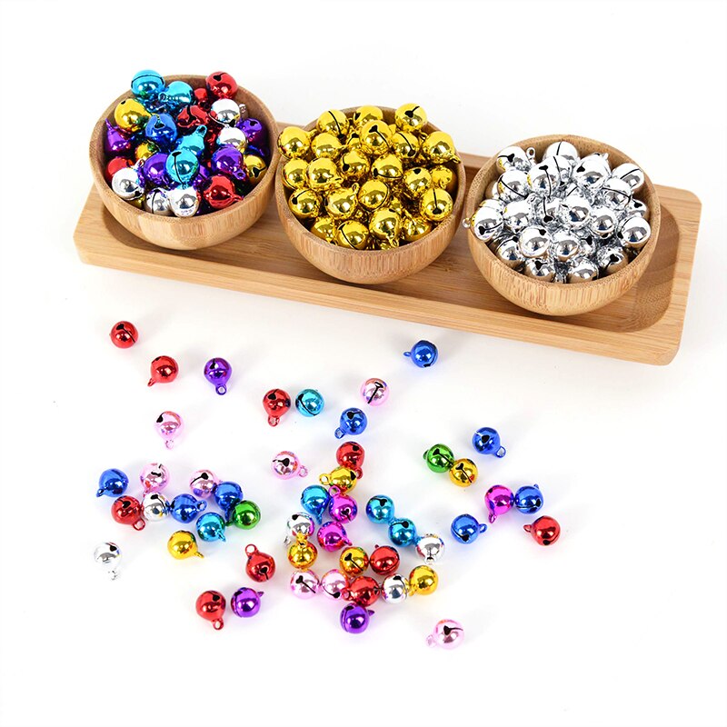 6/8/10/12/14Mm 50 Stuks Jingle Bells Iron Hangers Losse Kralen Voor Festival party Kerstboom Decoratie/Diy Ambachten Accessoires