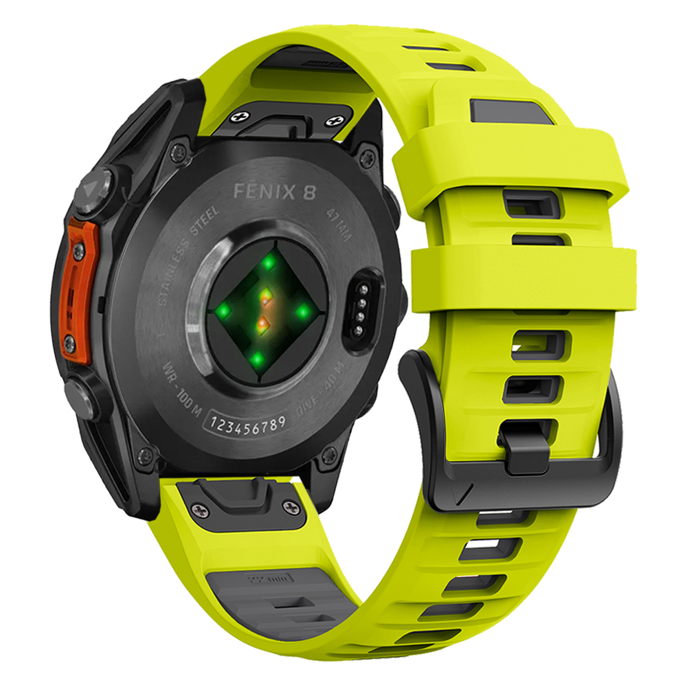 Bracelet de montre Fenix8 1:1 pour Garmin Fenix 8 47mm 51mm E 7 7X 6 6X 5 5X/Epix Pro/Enduro 3 QuickFit 22mm 26mm, Bracelet en Silicone: Charbon noir / 14mm