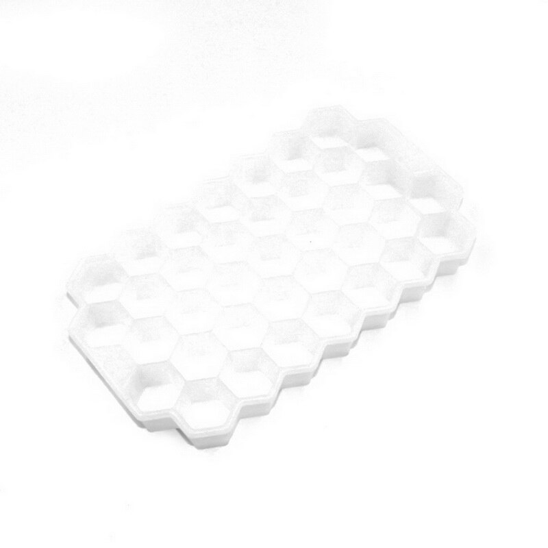 Cavity Ice Cube Tray Honeycomb Ice Cube Mold Food Grade Flexible Silicone Ice Molds for Whiskey Cocktail/: white