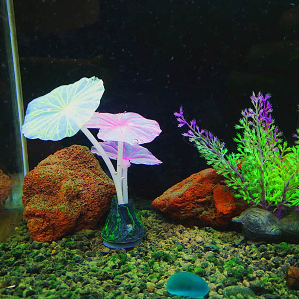 Siliconen imitatieplant fluorescerende aquariumdecoratie met zuignap