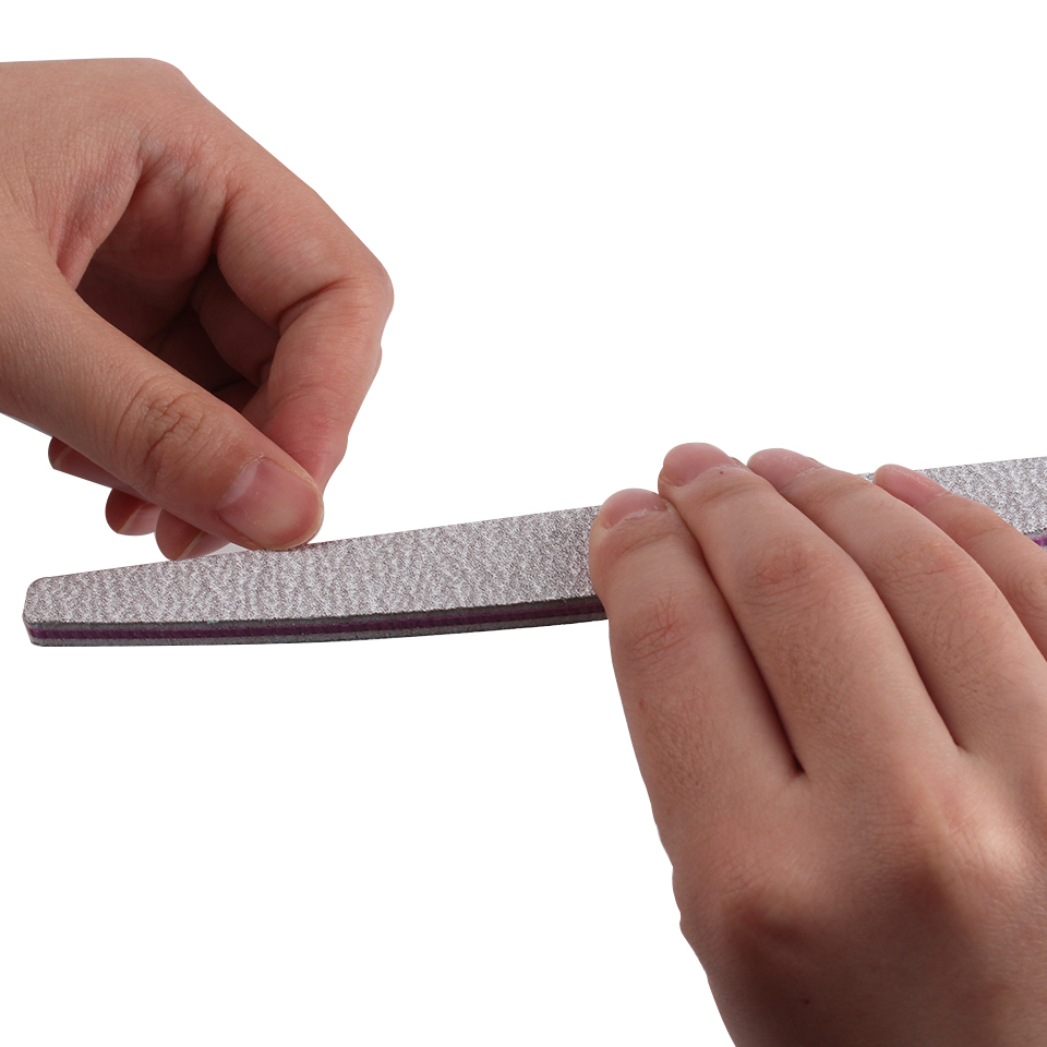 5/10 Uds lima de uñas papel de lija limas de uñas gruesas y fuertes tampón para manicura lijado media luna Lima herramientas de uñas 100/180