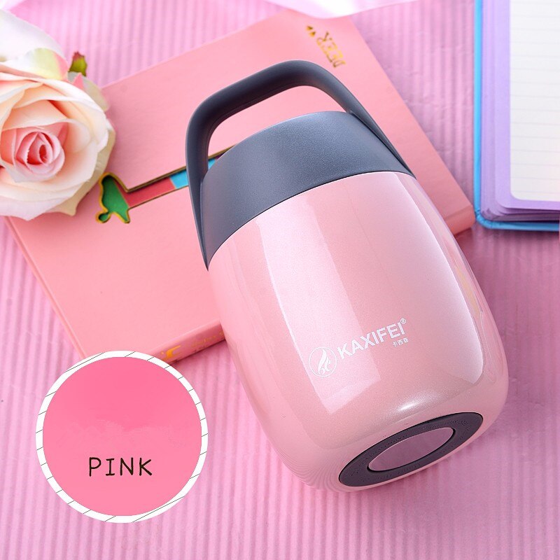 Nueva taza térmica de acero inoxidable para comida con recipientes, caja térmica aislante para almuerzo, recipiente para sopa, termo de acero al vacío: Rojo