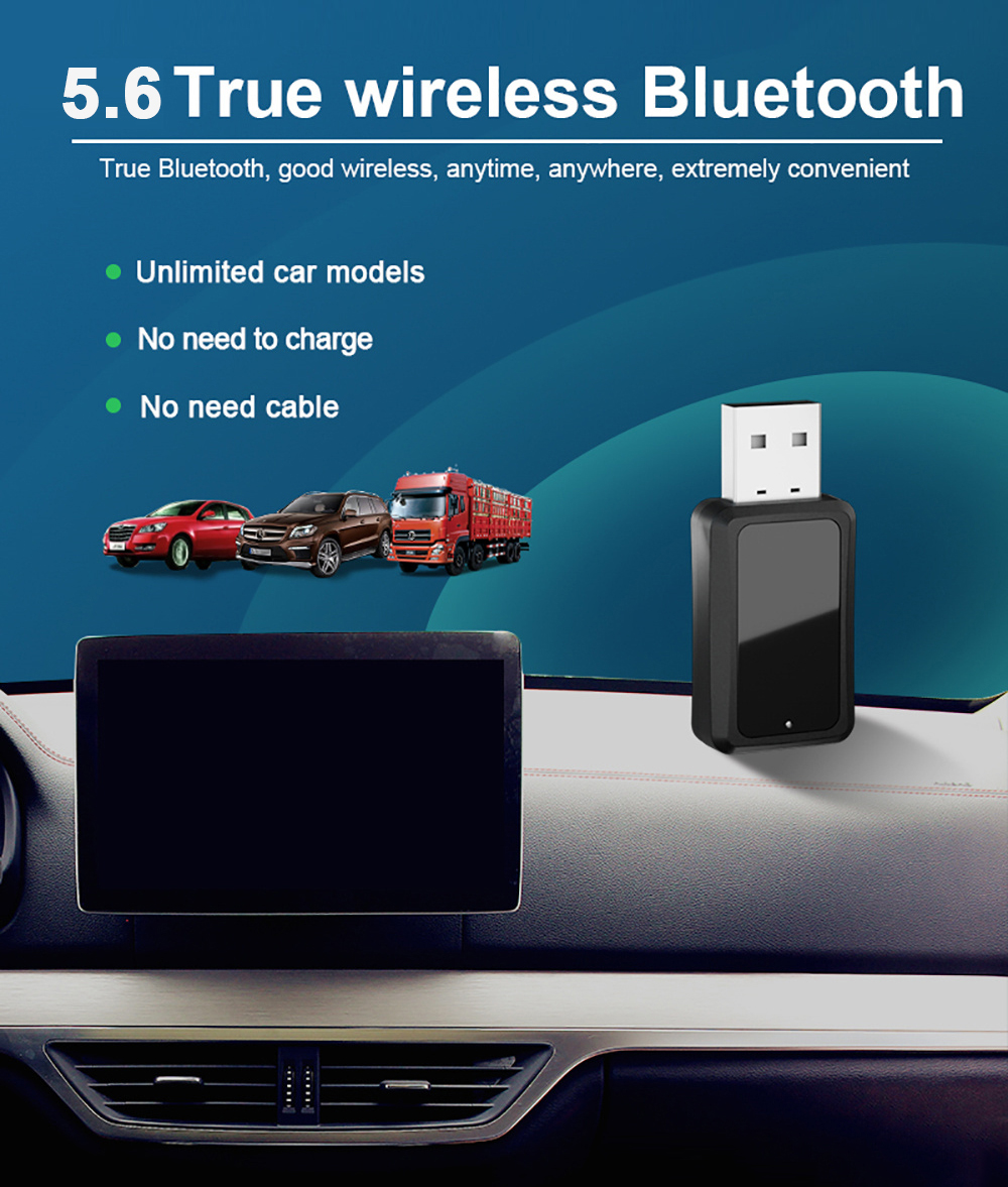 Transmiter FM Bluetooth 5.6 do samochodu z wyświetlaczem LED, bezprzewodowy zestaw głośnomówiący USB, mini zestaw samochodowy z zasilaniem USB i radiem FM.