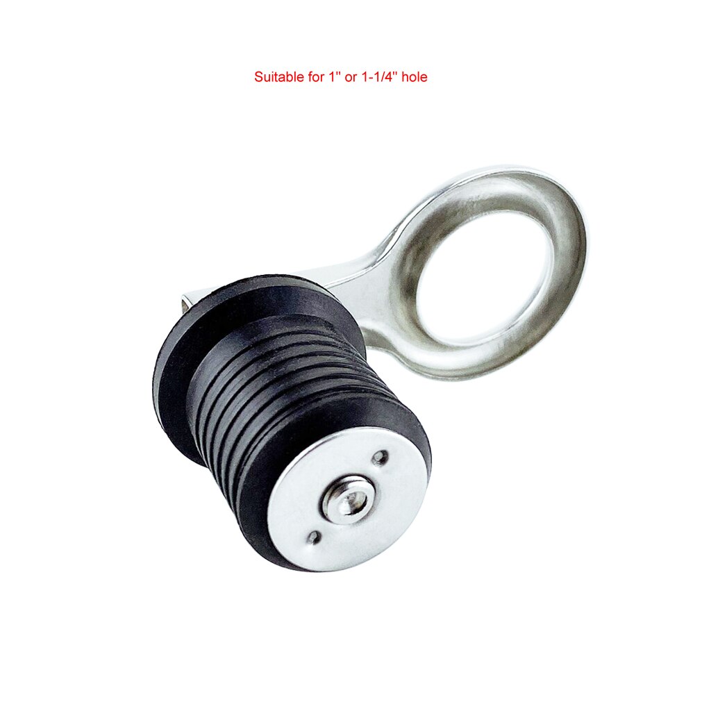 Stainless steel 304 Handle Rubber Drain Plug Snap Tight Flip Style Hull Livewell bilge transom seawall marine boat accessories