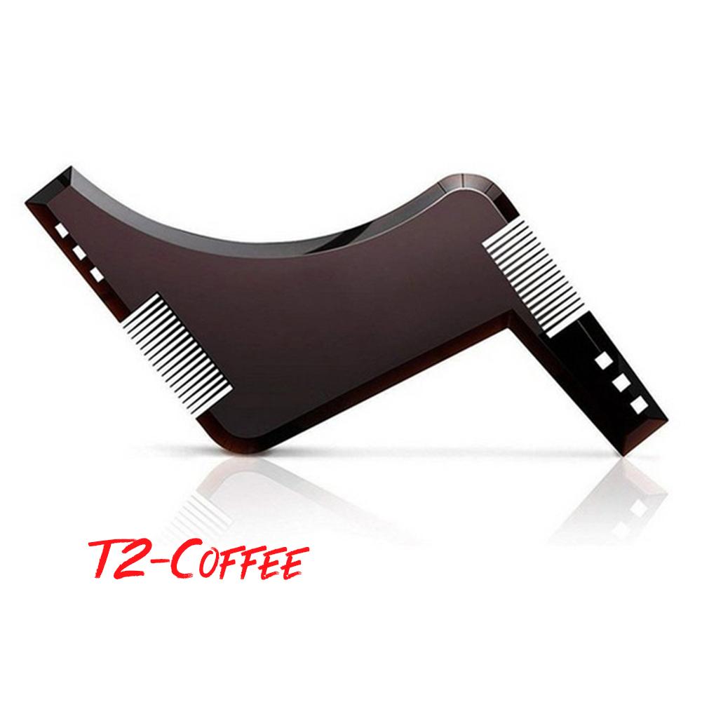 Beard Trimming Set Stainless Steel Beard Comb Beard Template Trimming Styling Tool With Leather Bag Shave Brush Tools for men 4P