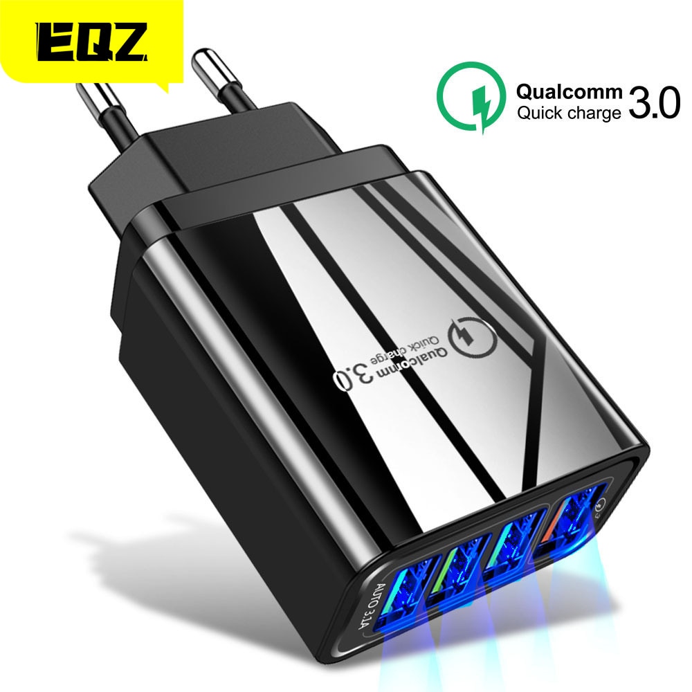 Eqz 48W Schnell Ladegerät 3,0 USB Ladegerät Für iphone Samsung Tablet EU UNS Stecker Zauberstab Handliche Ladegerät Adapter schnelle beladet