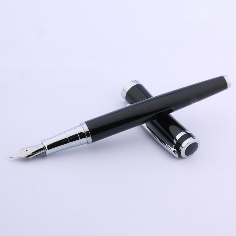 BAOER 3035 classic office silver black fountain pen: black