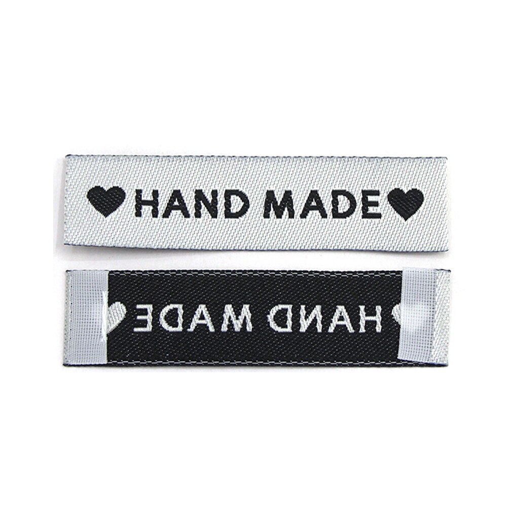 50 stk labels hjerte tøj tags håndlavet label til tøj fold håndlavet tags diy hat/kurv/tørklæde sy tilbehør 60 x 15mm