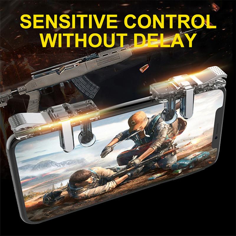 2 stuks  u9 zesvingerige mobiele controller smartphone mobiele gaming triggerknop shooter richttoets gamepad joystick voor het spelen van games