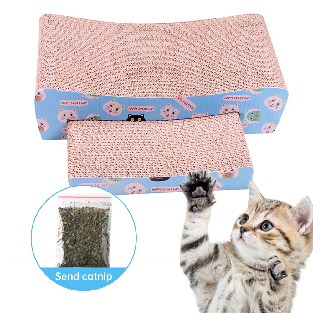 Corrugated Cat Scratch Board Pad Grinding Nails Interactive Protecting Furniture Cat Toy Large Size Cat Scratcher Toy Cardboard