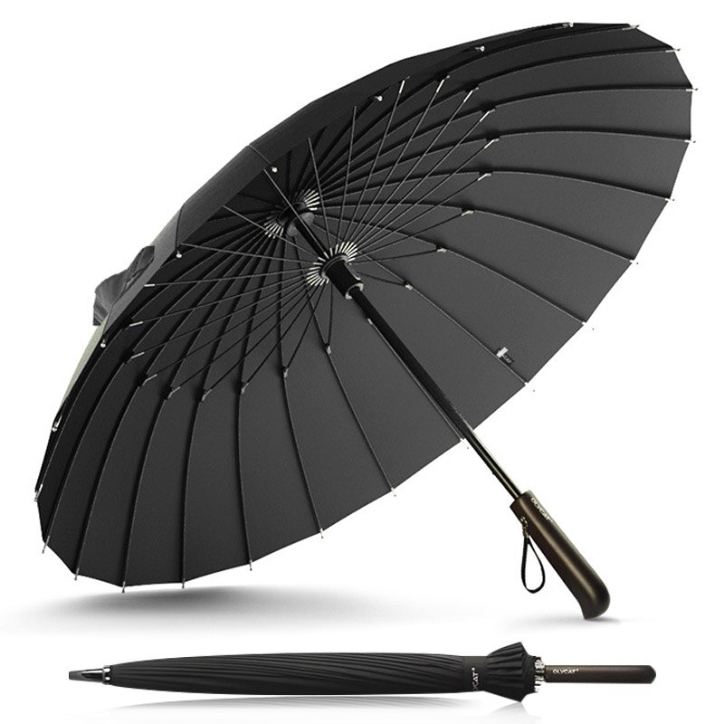 Handle 24k Strong Windproof Business Umbrella Rain Women Long Golf Fiberglass Family Men Umbrella Paraguas