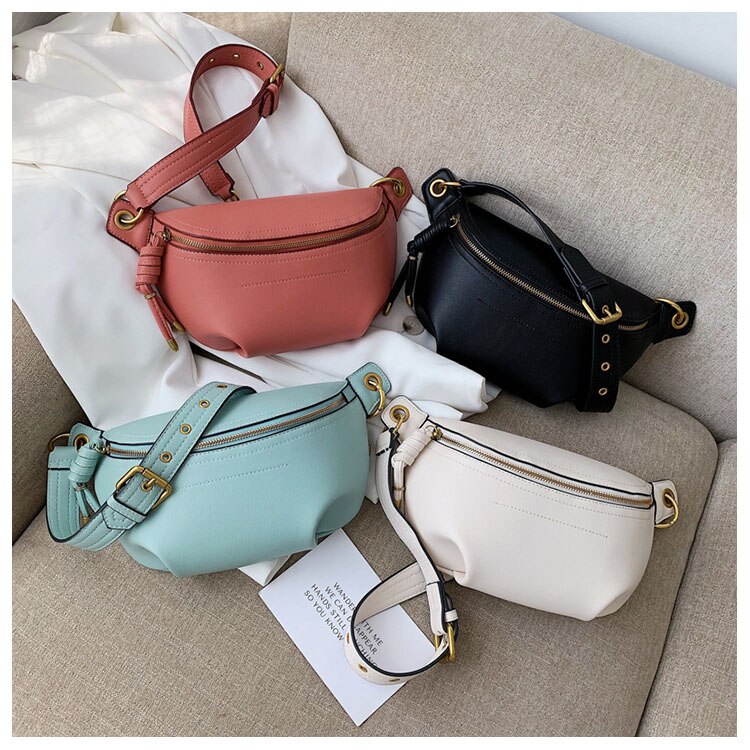 Women Waist Packs Leather Fanny Letter Belt Bags Shoulder Wild Messenger Chest Crossbody Bag Pouch