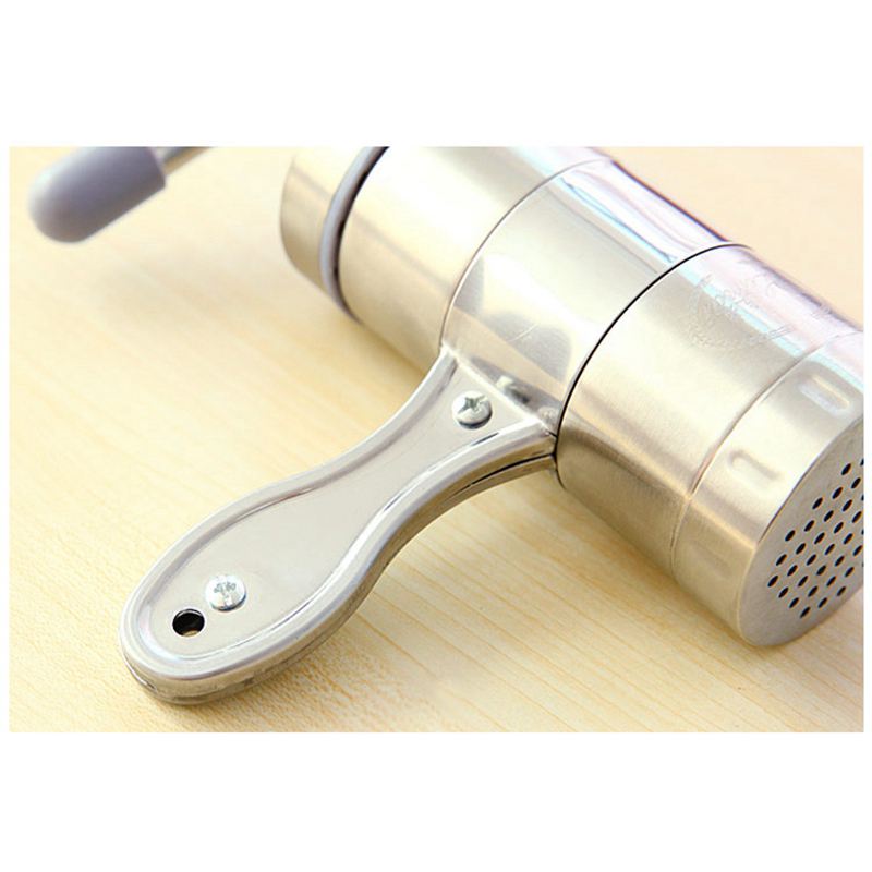 Stainless Steel Manual Noodles Press Machine Pasta Maker with 5 Noodle Mould