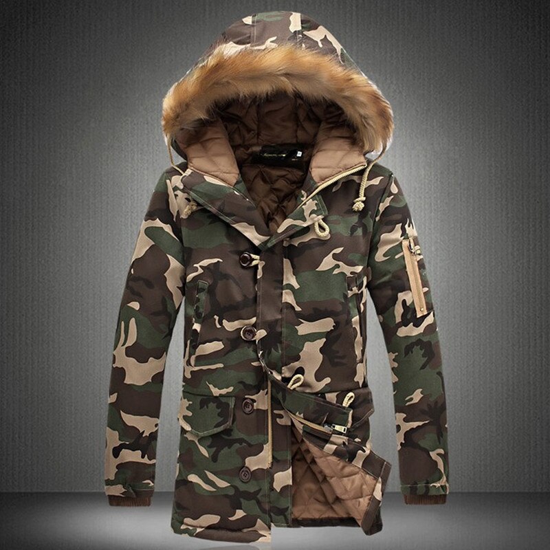 Winterjas heren camouflage leger dikke warme jas heren parka jas heren capuchon parka's heren m -4xl plus size