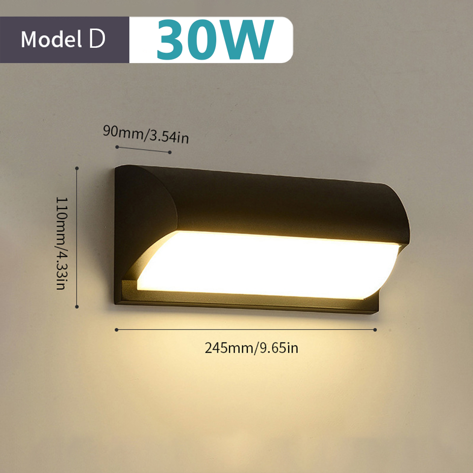 LED Wandlamp Bewegingssensor licht AC85-265V 30W 16W 12W Waterdicht Opbouw Indoor Wandlampen woonkamer Veranda Buiten: Light Grey / Blauw / 6w