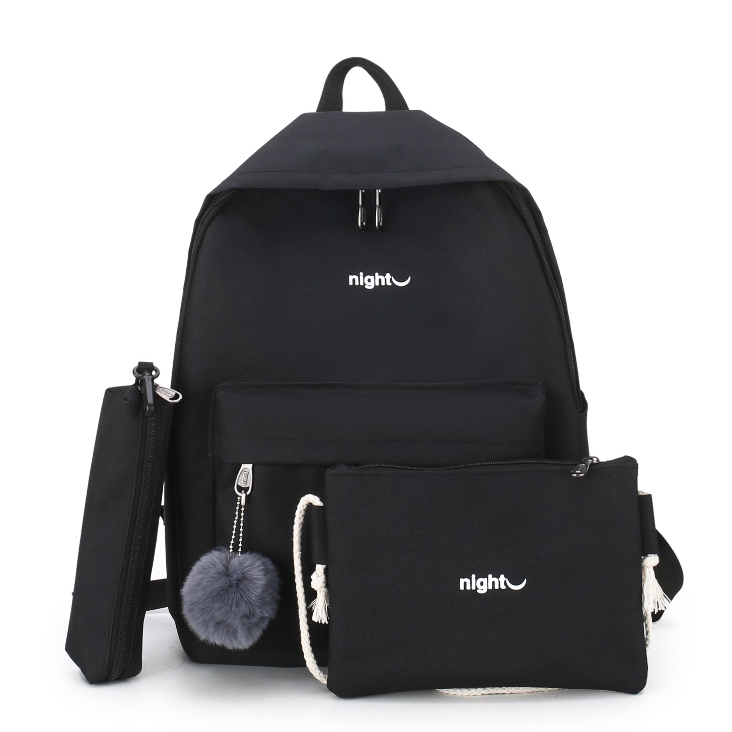 Trend Vrouwen Rugzak Korea Stijl Vrouwelijke Studenten Rugzak Schooltas Voor Tiener Meisjes Brief Afdrukken Meisjes Knapzak: Black