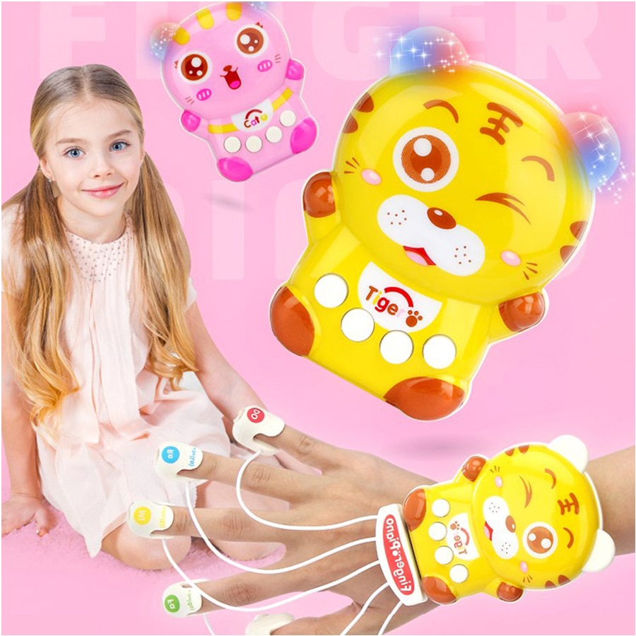 Studie Piano Multifunctionele Vinger Piano Cartoon Muzikaal Speelgoed Voor Kid, Hamster Hand Bel Met Licht Vroeg Leren Machine