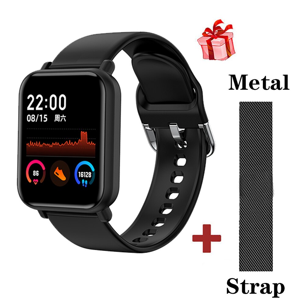 R7 Smart Watch IP68 Waterproof Smartwatch B57 Pro Men Sports Heart Rate Monitor Women Fitness Tracker For Android IOS PK W4 P8: BK Silica BK Steel