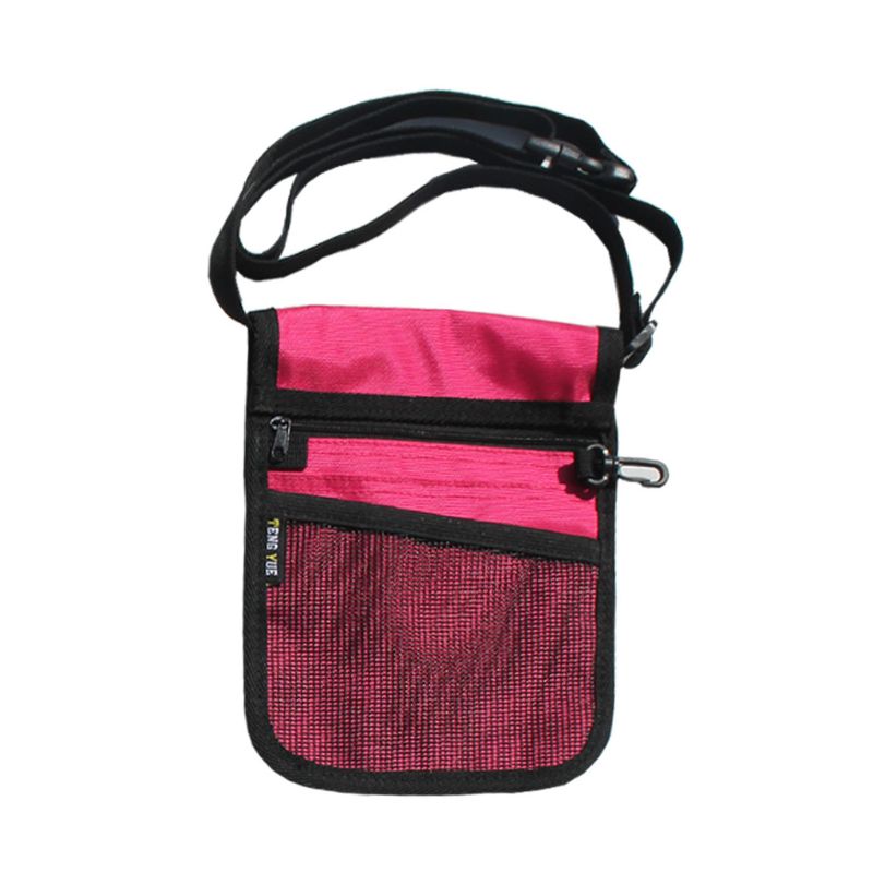 Multifunksjons fanny pack pleiebelte organiser håndveske for kvinner sykepleier midje skulderveske dame uformell crossbody messenger bag: Hot pink