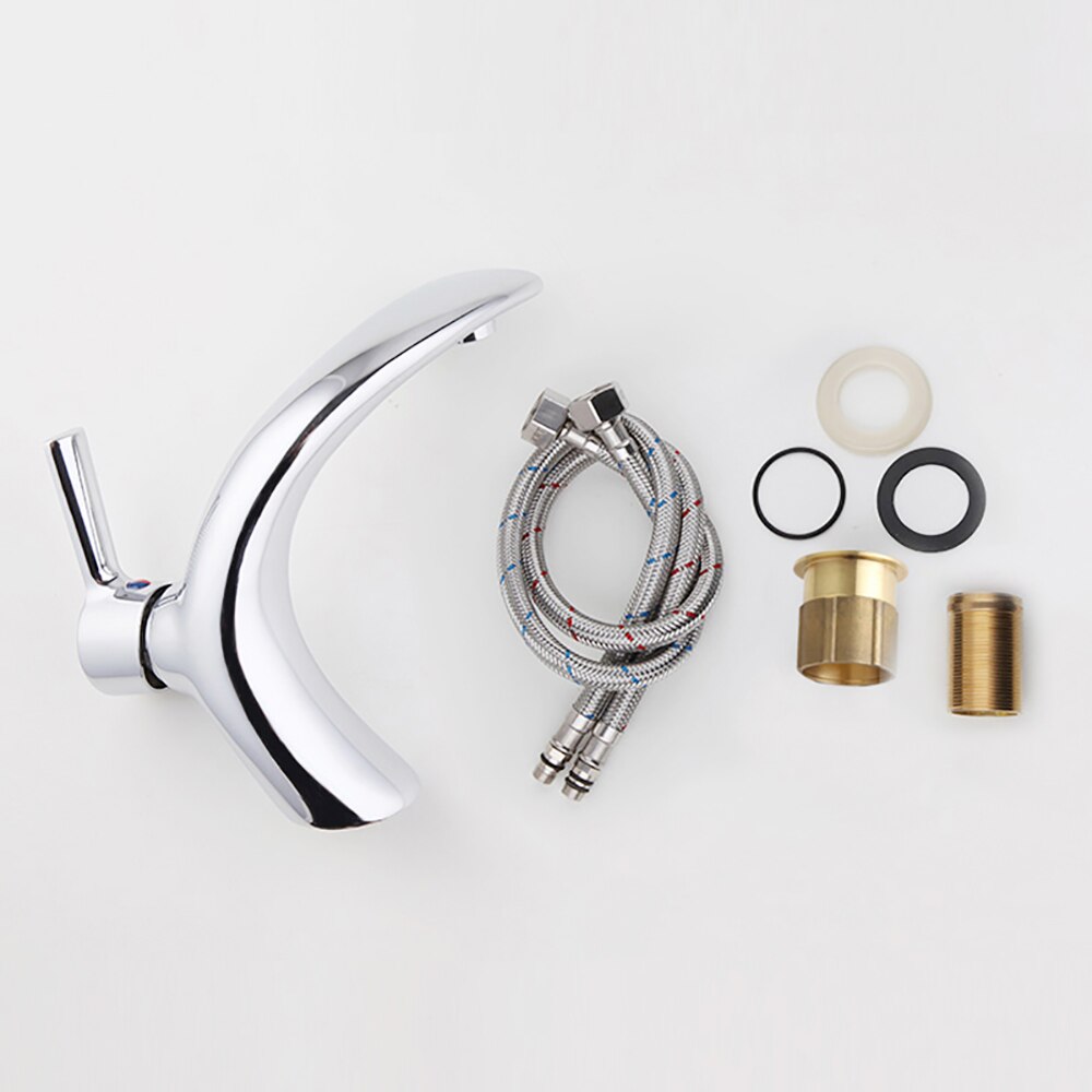 Suguword Chrome Basin Faucets Modern Bathroom Faucet Waterfall Single Hole Cold Water Crane Tap Basin Faucet Mixer Tap