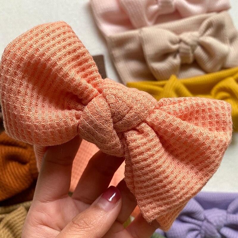 Bandeau en Nylon pour bébé, Turban avec nœud en soie, accessoires pour cheveux, diadème de princesse pour enfant en bas âge