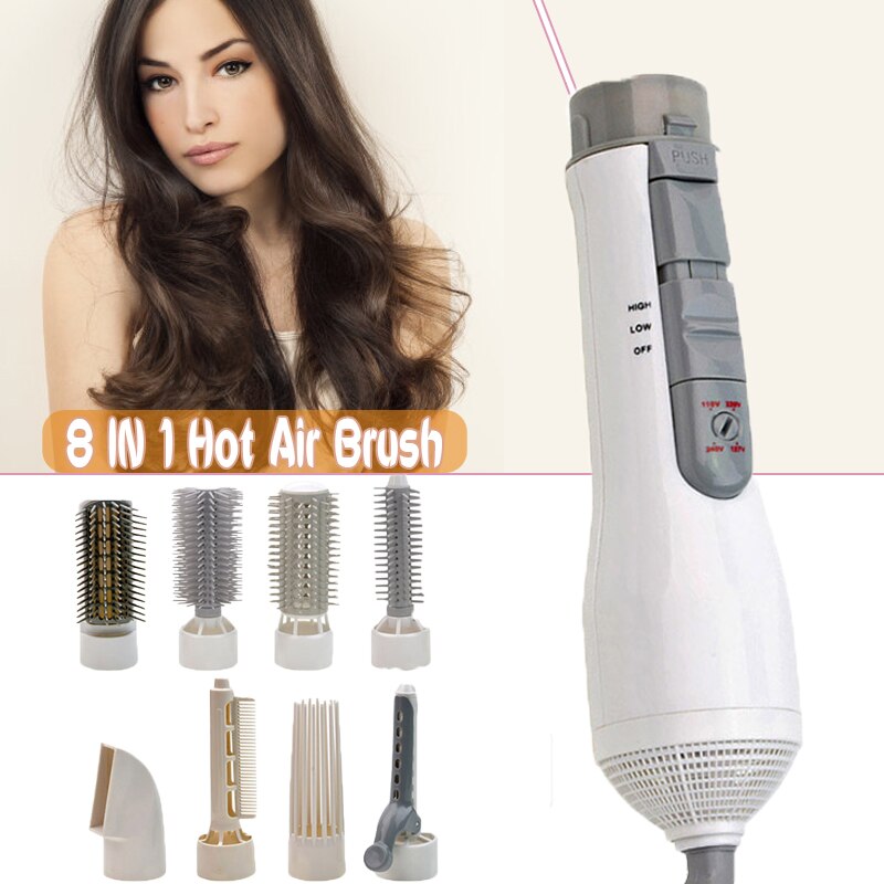Brosse sèche-cheveux électrique multifonction 8 en 1, lisseur, bigoudi, sèche-cheveux, peigne à Air , outils de beauté