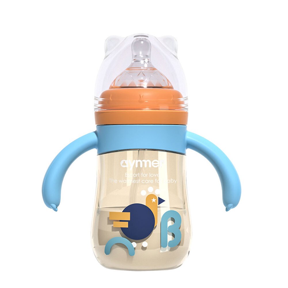 Biberon anti-fuite sans BPA pour bébé, gros calibre, bec de canard, eau, lait, PPSU, avec paille en Silicone