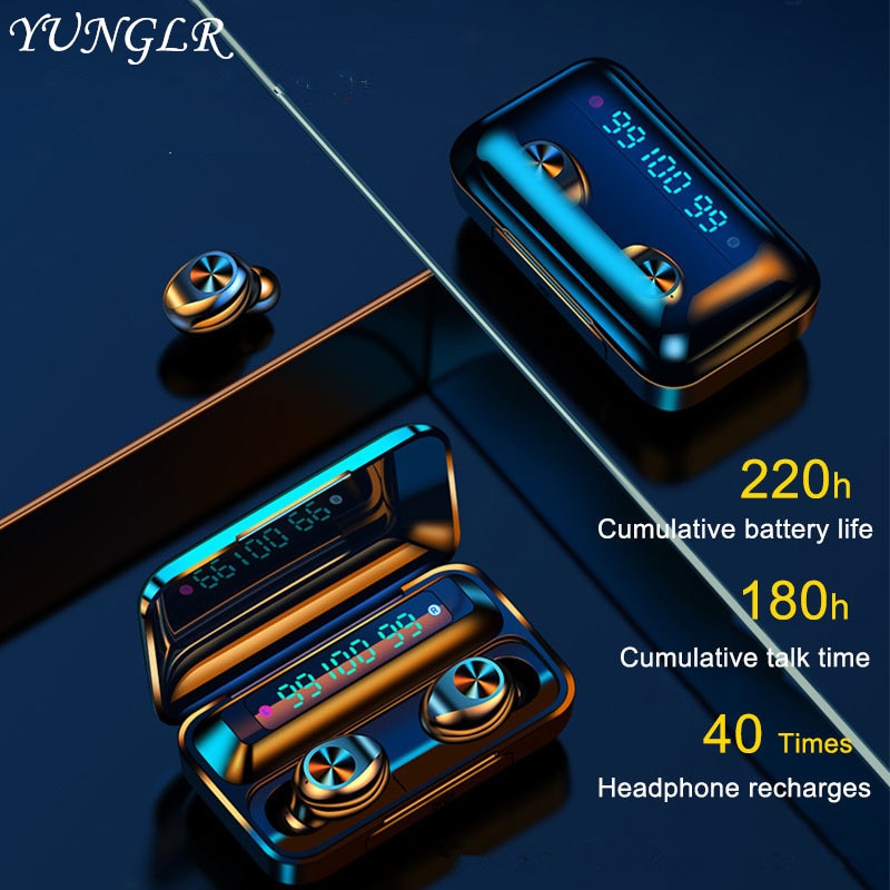 touch bluetooth earphone earphones Power display wireless earphones tws auriculares auriculares inalambricos earbuds F9 5.0