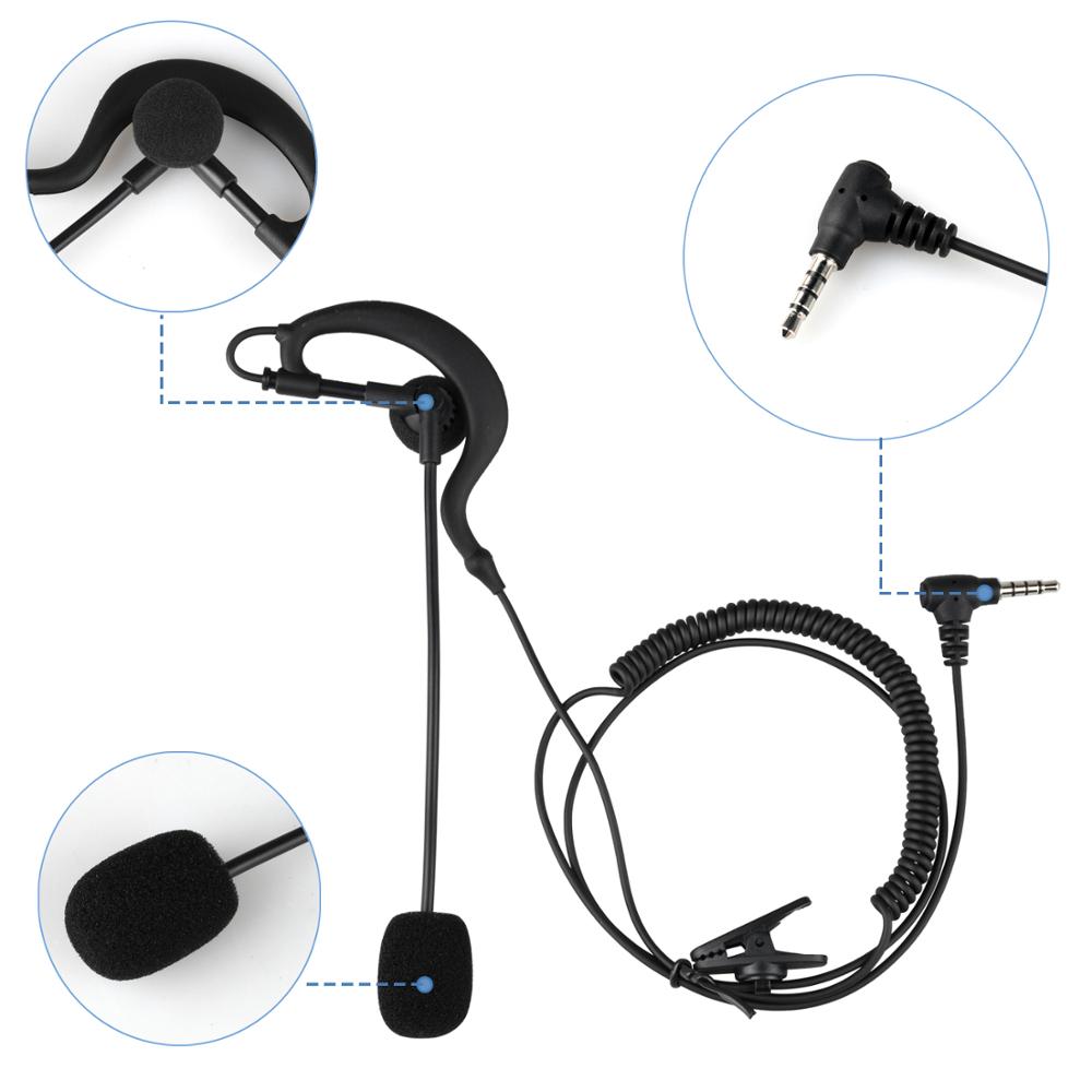 1 pieza de auriculares y micrófono Fodsports V6 Earhook para V6 V4 intercomunicador Bluetooth árbitro de fútbol Judge Biker