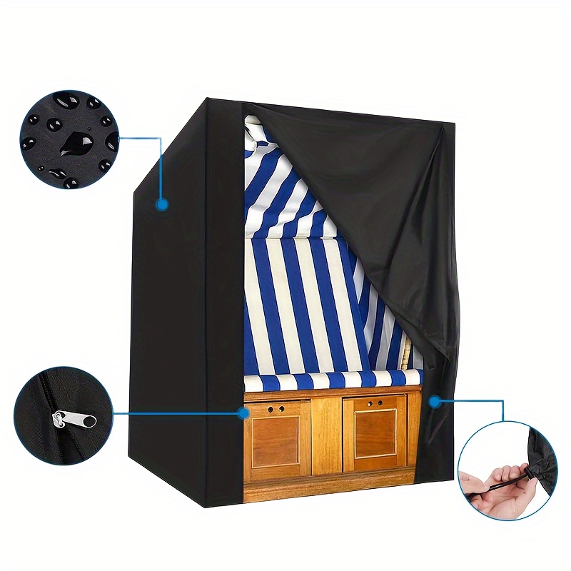 Waterdichte hoes voor tuinmeubilair, 210D Oxford-stof, robuuste vierkante hoes voor terrashangmat en kampeeruitrusting