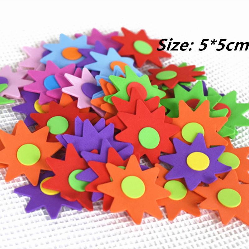 50Stck/30Stck Schaum Blumen Schmetterlinge Sterne Scrapbooking DIY Aufkleber Verschiedene Farben freundlicher Zimmer Party Dekor Kindergarten handwerk: 50Stck Sterne