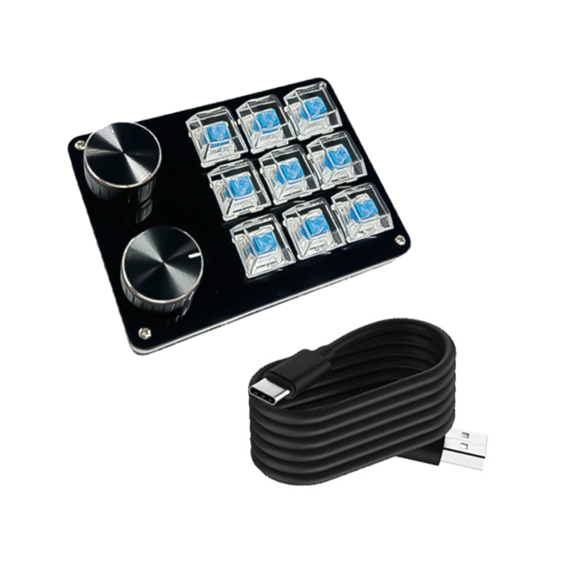High Efficiency Programmable Macro Keyboards,9/10/12/15Key Mechanical Gaming Keypad for Multimedia and Industrial Use: Olive