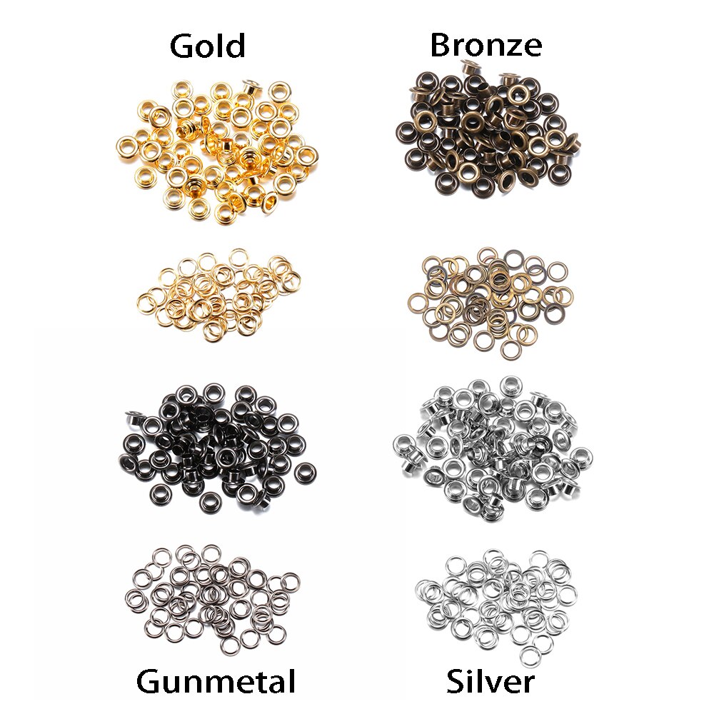 50Pcs Hole 5mm Metal Eyelets With Grommets For Leathercraft DIY Scrapbooking Shoes Belt Cap Bag Tags Clothes Accessories
