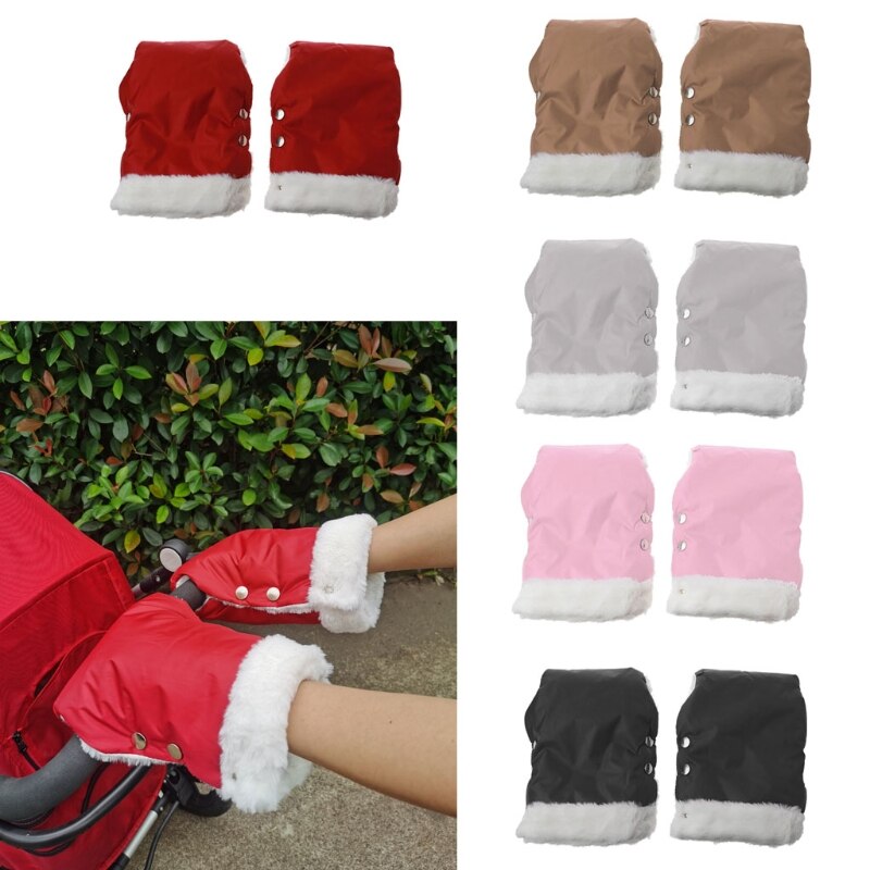 1 pair Stroller Gloves Waterproof Pram Accessory Winter Warme Stroller Gloves Soft Gloves Hand Muff Baby Stroller Accessories