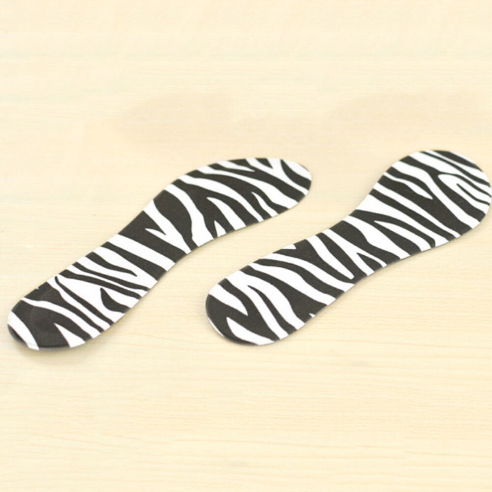 1 Paar Vrouwen Hoge Hakken Spons 3D 4D Inlegzolen Kussens Pads Diy Snijden Sport Arch Ondersteuning Orthopedische Voetverzorging massage: Zebra Strip