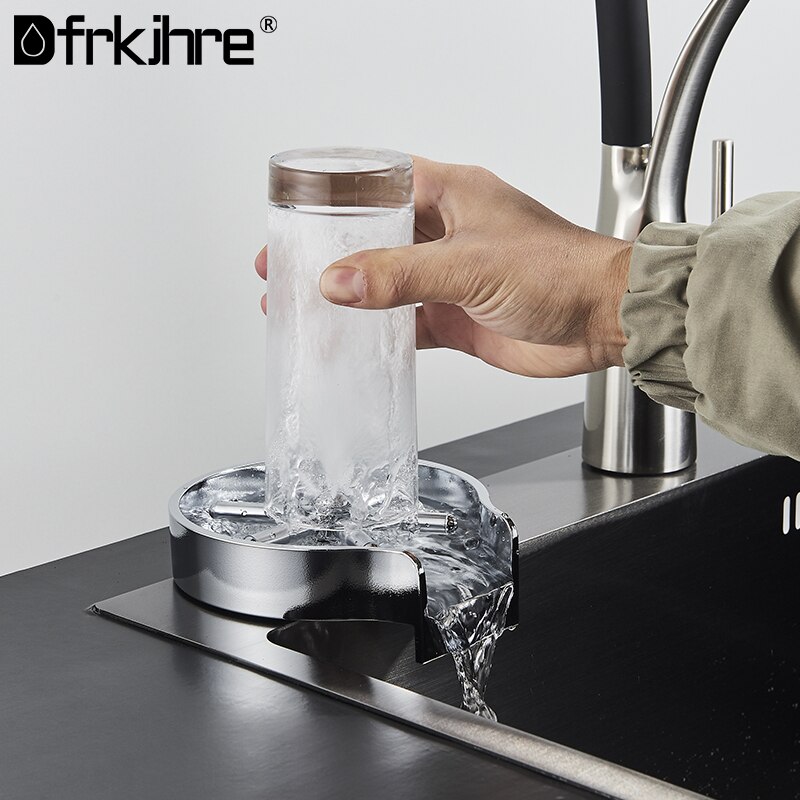 Faucet Glass Rinser Automatic Cup Washer For Kitchen Sink Bar Glass Rinser Coffee Pitcher Wash Cup Tool Kitchen Accessories