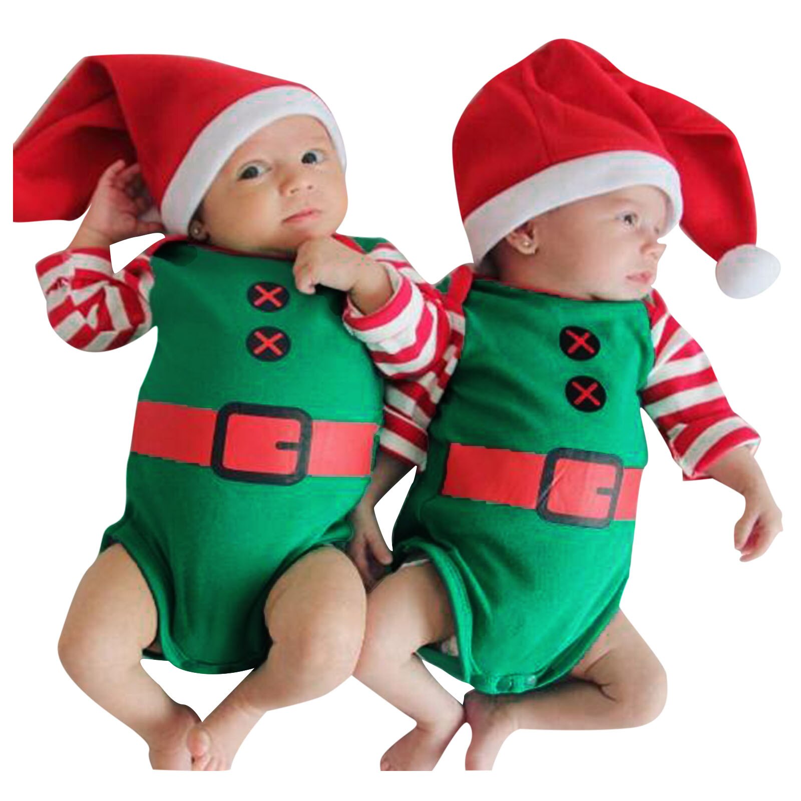 Bebê recém-nascido roupas de natal conjunto infantil da criança chapéu de natal boné macacão playsuit outfits bebê meninos meninas traje de natal ropa