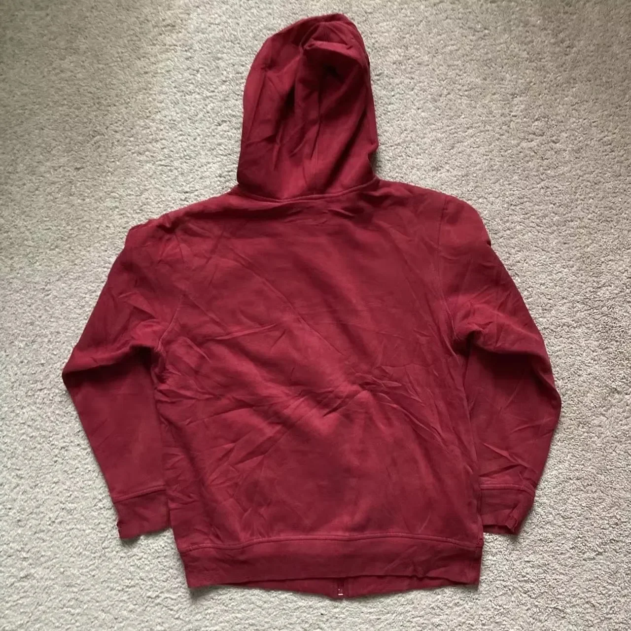 Red Hip Hop Zipper Hoodies Vintage Elite Full Zip Hoodie Sweatshirt Size Skull Printing Red Sweatshirts