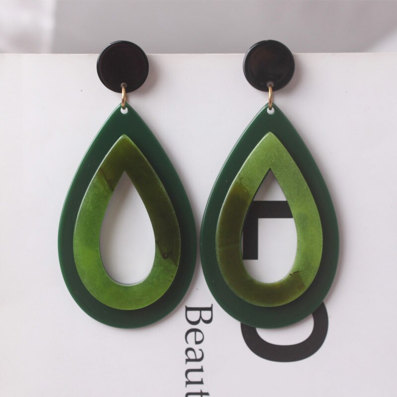 Exaggerated Big Dangle Earrings for Women Hollow Water Acrylic Statement Female Earrings pendientes mujer Ear Jewelry: ES4626