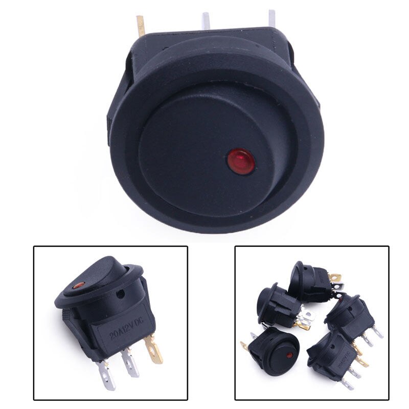 4 x Waterproof Car LED Light Toggle Switch ON/OFF Car 12 V Round Rocker Dot Boat LED Light Toggle Switch