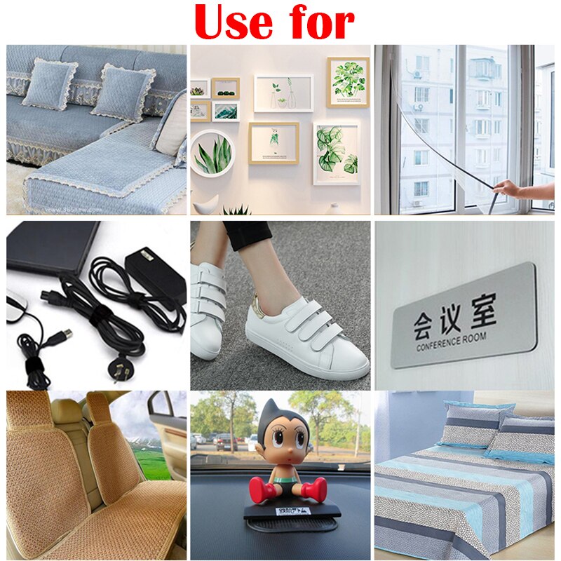 1M/5 M/pairs Sterke Zelfklevende Haak Lus Sluiting Tape Nylon Sticker Magic Klitband Patch Klittenbandsluitingen Lijm Met lijm Voor Diy
