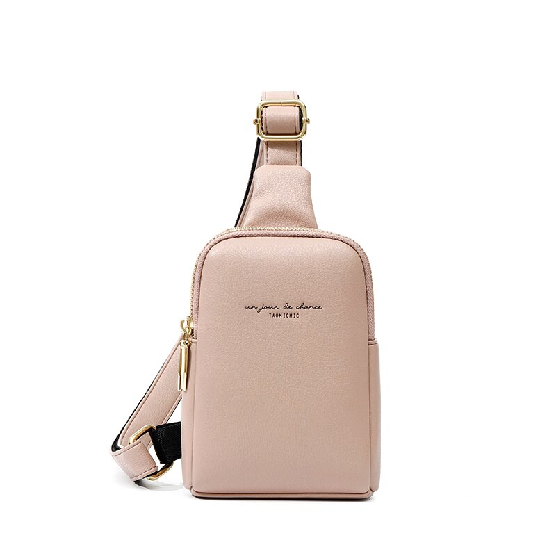 Vrouwen Borst Pak Zakken Hip Hop Geel Crossbody Borst Zakken Mini Waterdichte Taille Zakken Vrouwelijke Pu Leer taille Zakken: Pink