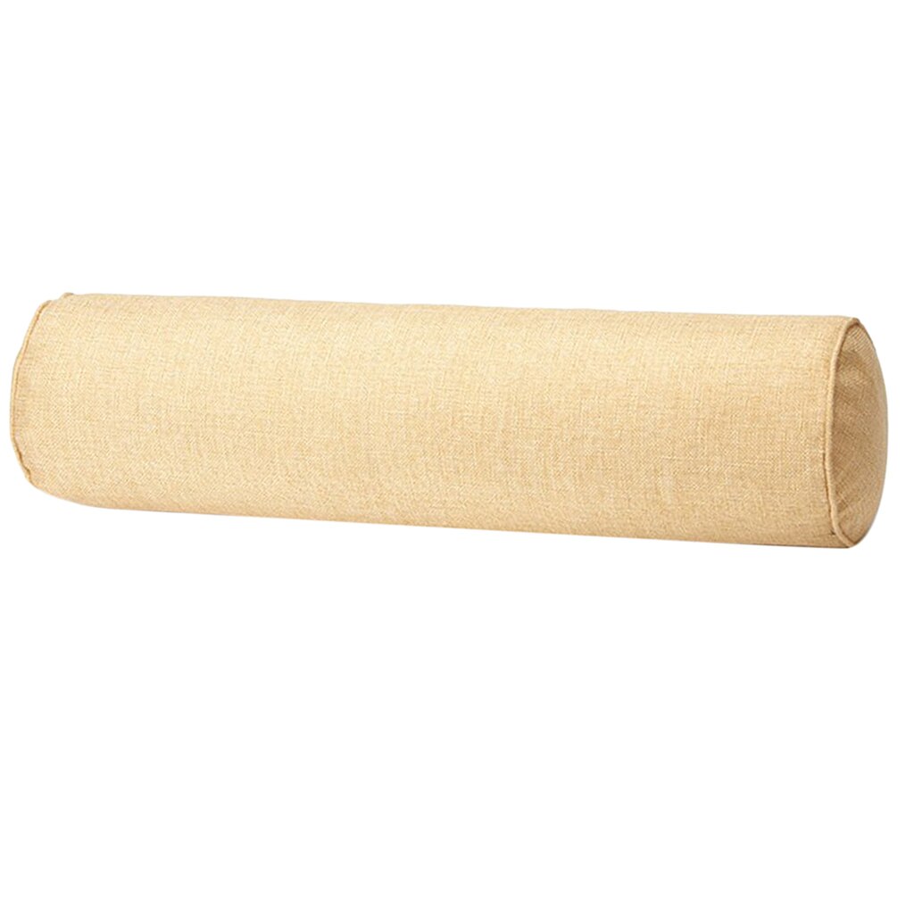 Effen Kleur Katoen Linnen Cilindrische Lendensteun Kussen: Beige