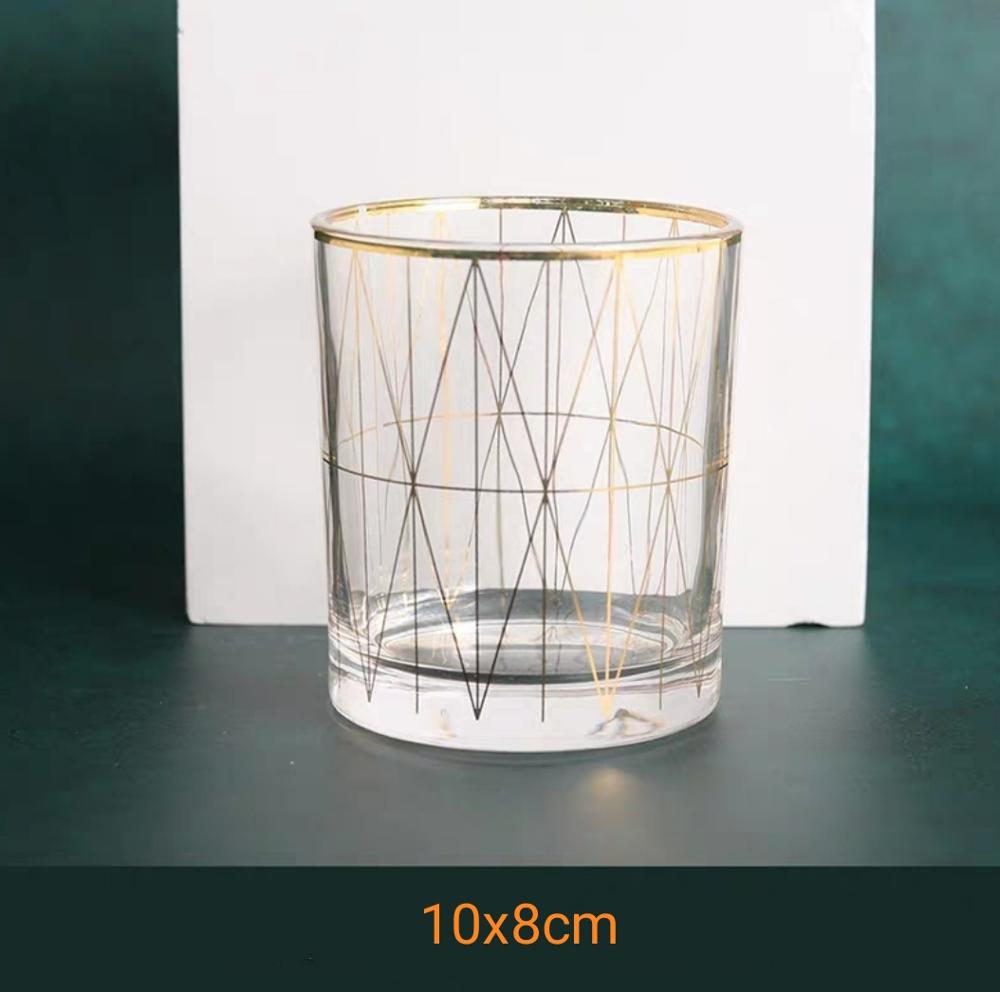 Glass Makeup Brushes Holder Make up Organizer Table Cosmetic Brush Bottle Jewelry Storage Box Ornaments Tray: glass bottle D