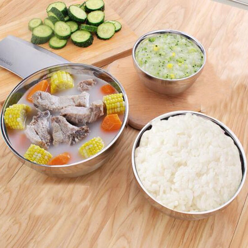 Dubbele Muur Roestvrij Staal Mengen Bowls Isolatie Kom Voor Studenten Hoogwaardige Servies