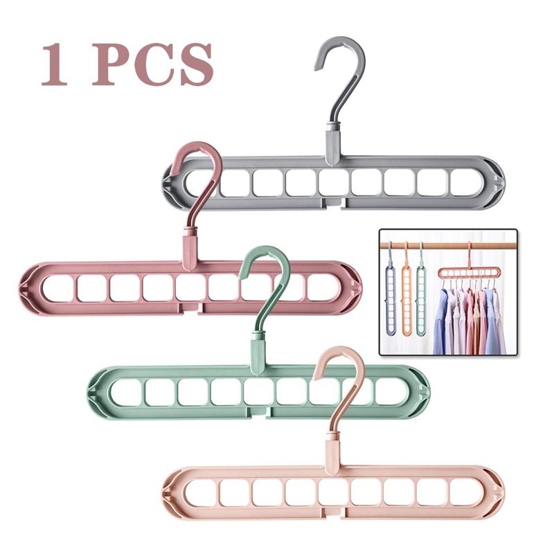 Vridbar 9- -håls klädhängare flerportsstöd cirkel klädställning garderob förvaring torkning plasthängare klädhängare