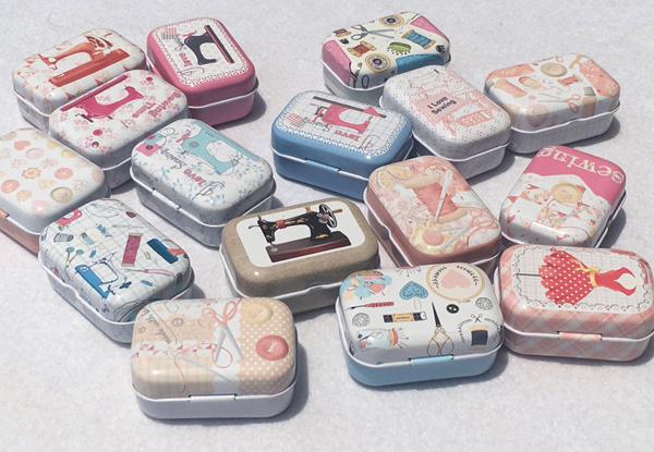 32pcs/lot Collective Tin Boxes Needlework sewing accessory/sewing machine pattern craft box with lid