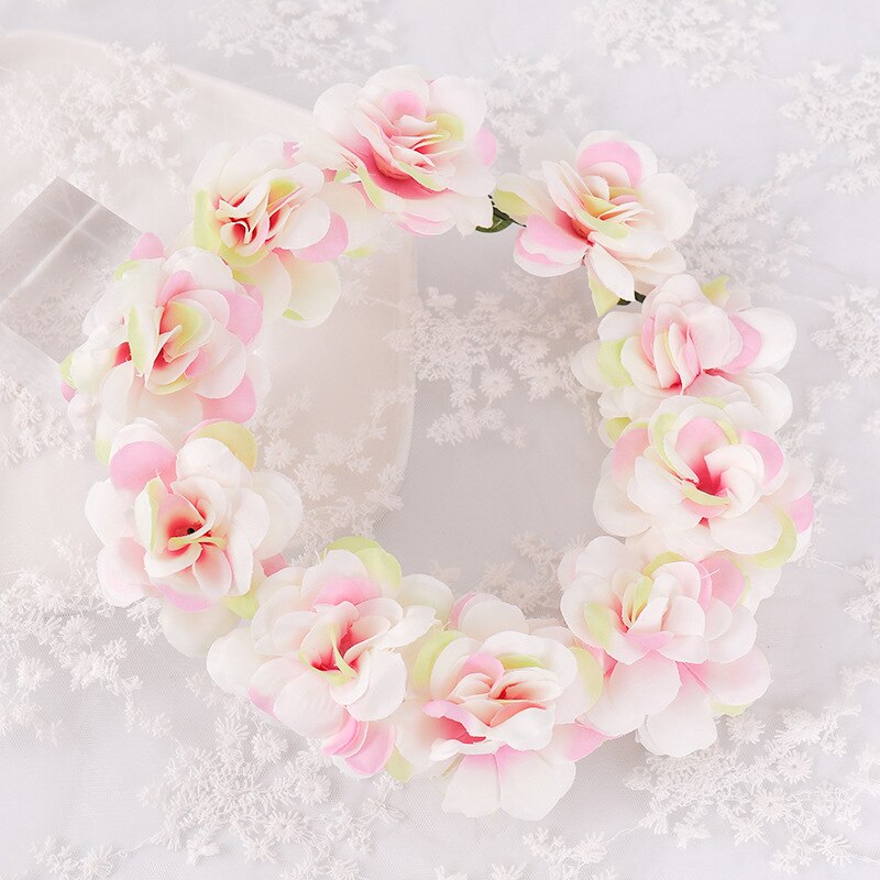 Guirlande, coiffe fleur rose, accessoires chapeau de paille, guirlande girly département Morinnu, accessoires de mariée: LightPinkMonochrome