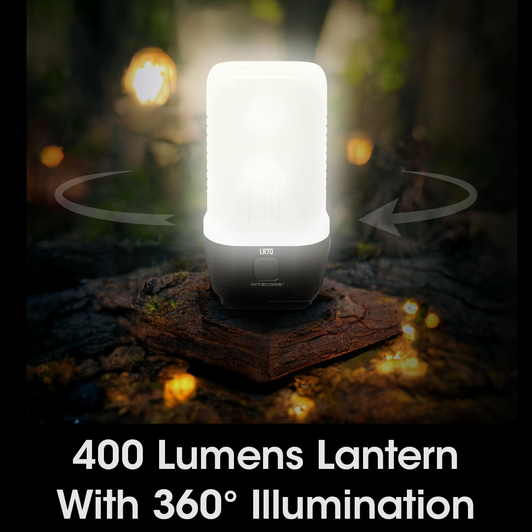 NITECORE Lanterna Ricaricabile 2-in-1 LR70, Torcia da 3000 Lumen, Lanterna da Campeggio con Batteria Integrata per Escursionismo e Campeggio
